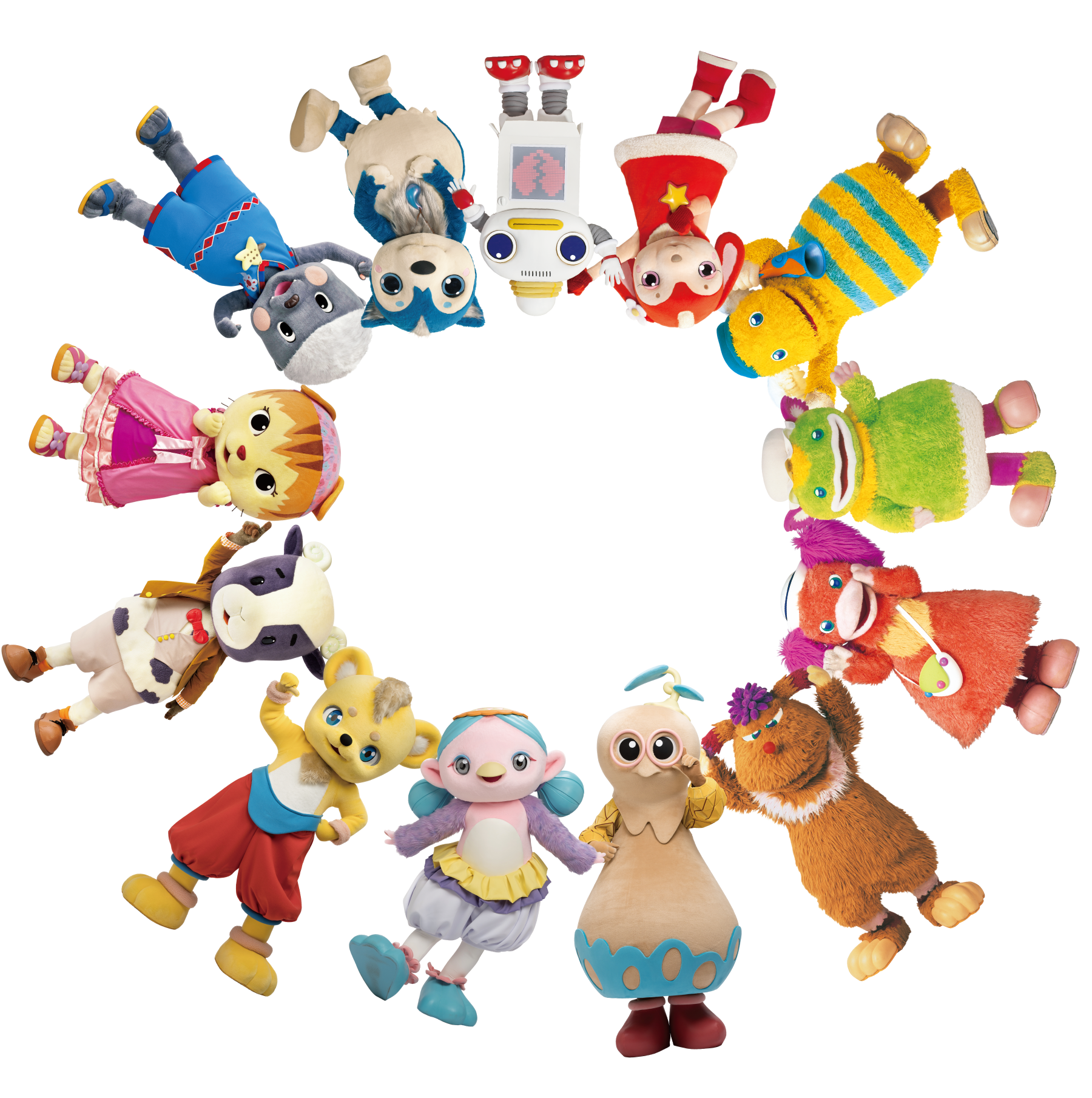 NHK「おかあさんといっしょ」の人形劇キャラクター、「ぐ~チョコランタン」「ポコポッテイト」「ガラピコぷ~」「ファンターネ!」